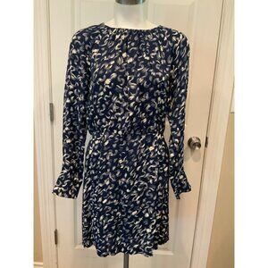 & Other Stories Blue & White Swirl Long Sleeve Mini Dress, Size 6